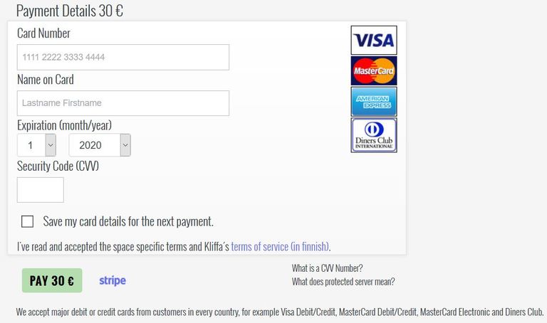 Payment Services Screenshot